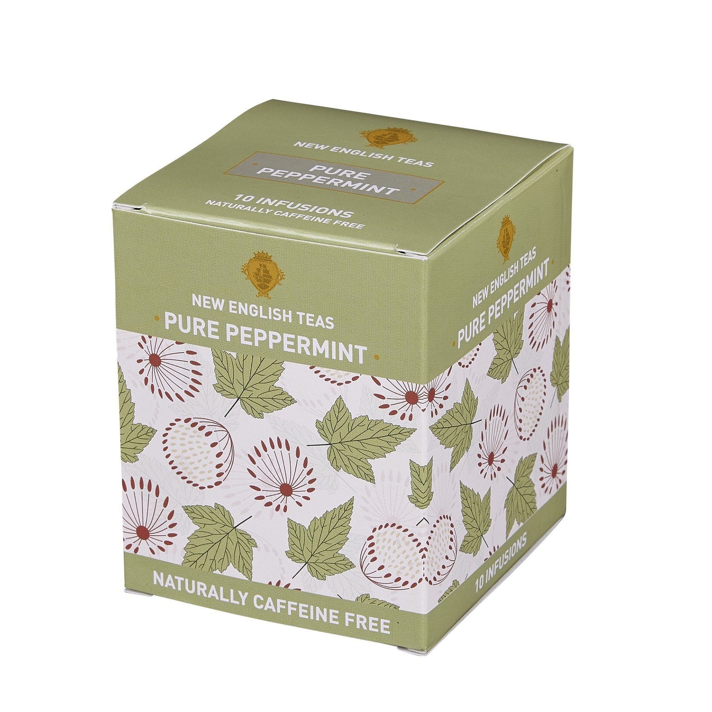 Pure Peppermint Tea 10 Individually Wrapped Teabags Herbal Tea New English Teas 