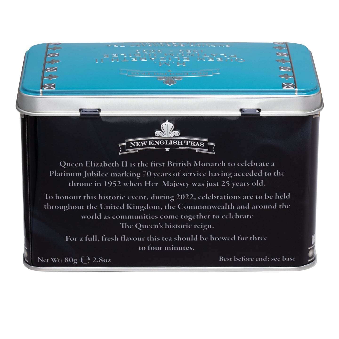 Queen Elizabeth II Platinum Jubilee 2022 Tea Tin with 40 English Breakfast Teabags Black Tea New English Teas 