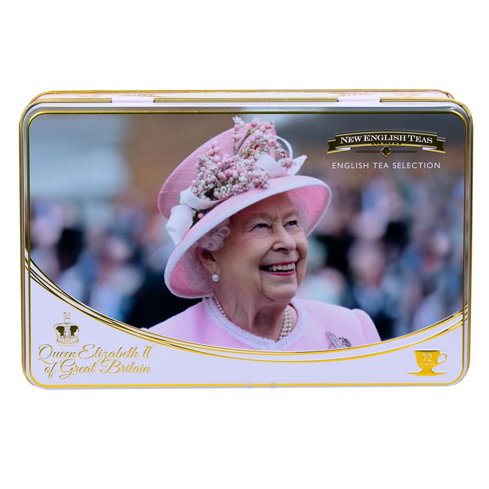 Queen Elizabeth II Tea Tin with 72 teabag selection Black Tea New English Teas 