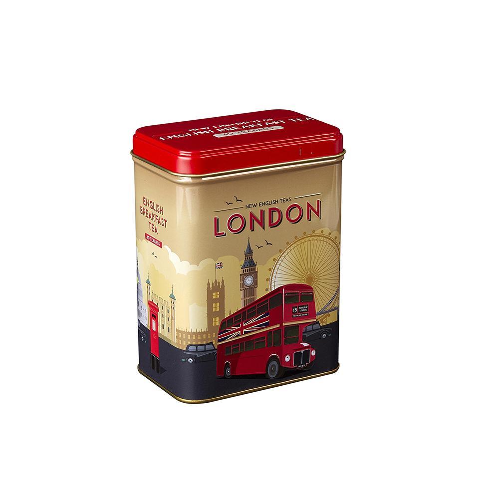 Retro London Travel English Breakfast Tea Tin 40 Teabags Black Tea New English Teas 