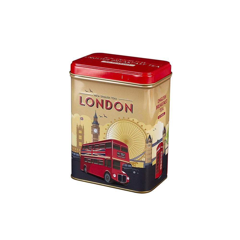 Retro London Travel English Breakfast Tea Tin 40 Teabags Black Tea New English Teas 