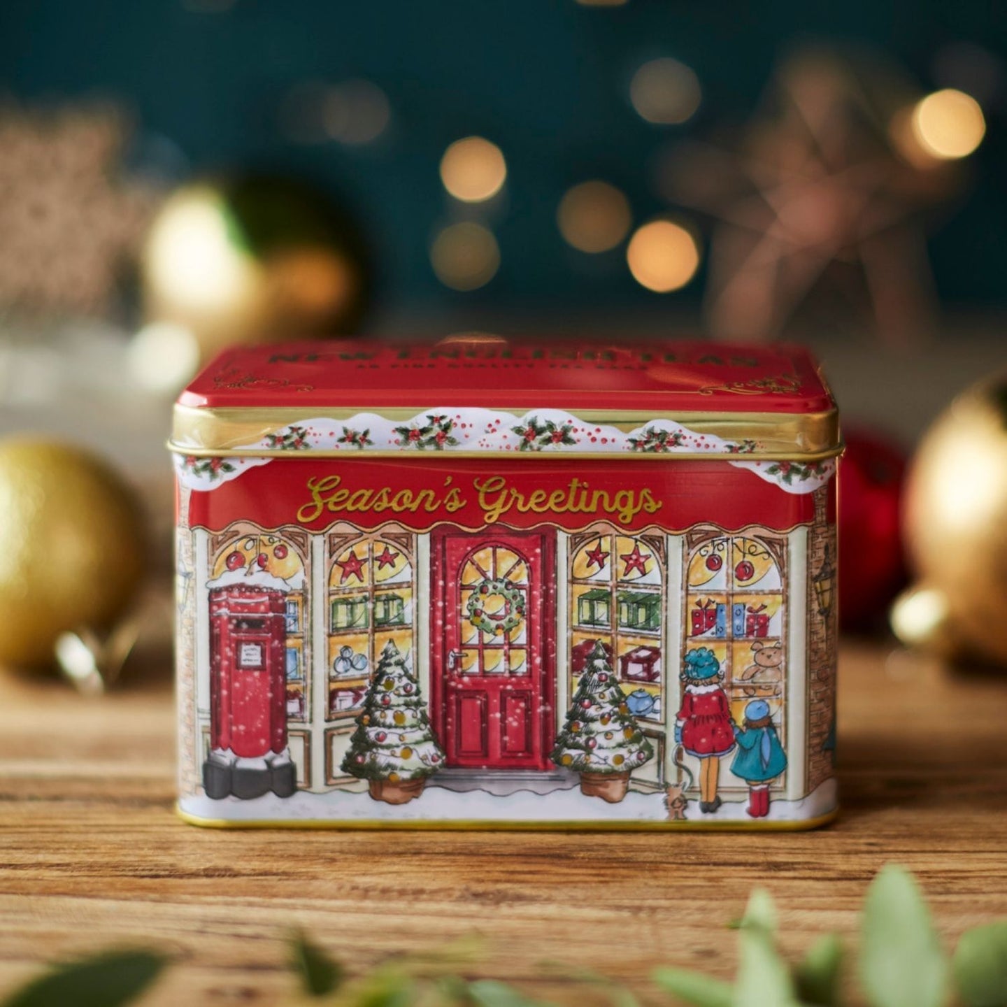 Season's Greetings Christmas Tea Tin 40 Teabags Black Tea New English Teas 