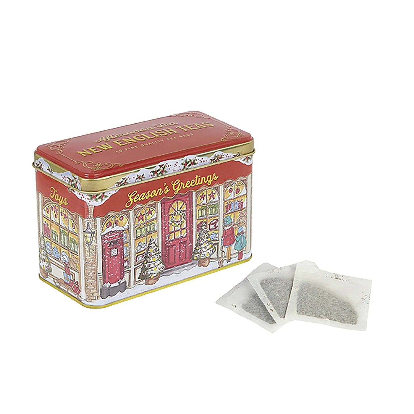 Season's Greetings Christmas Tea Tin 40 Teabags Black Tea New English Teas 