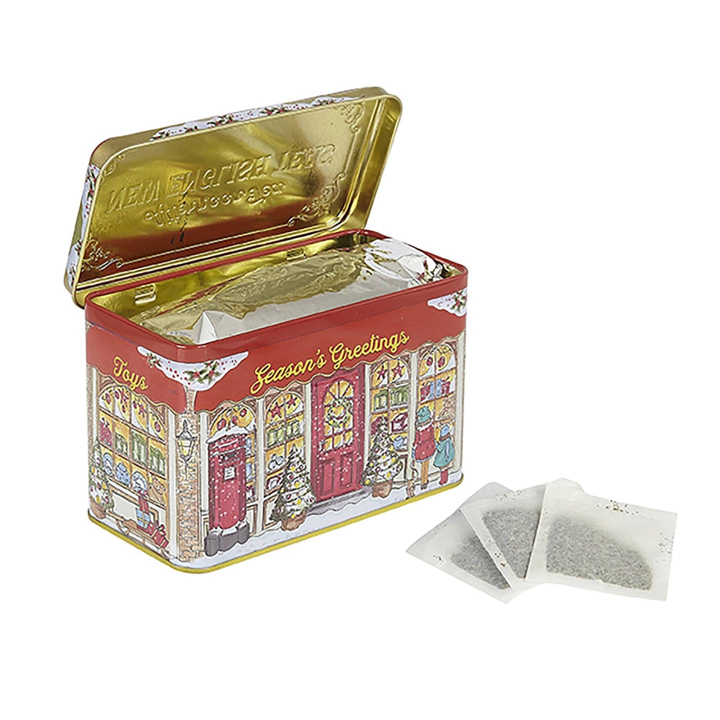 Season's Greetings Christmas Tea Tin 40 Teabags Black Tea New English Teas 