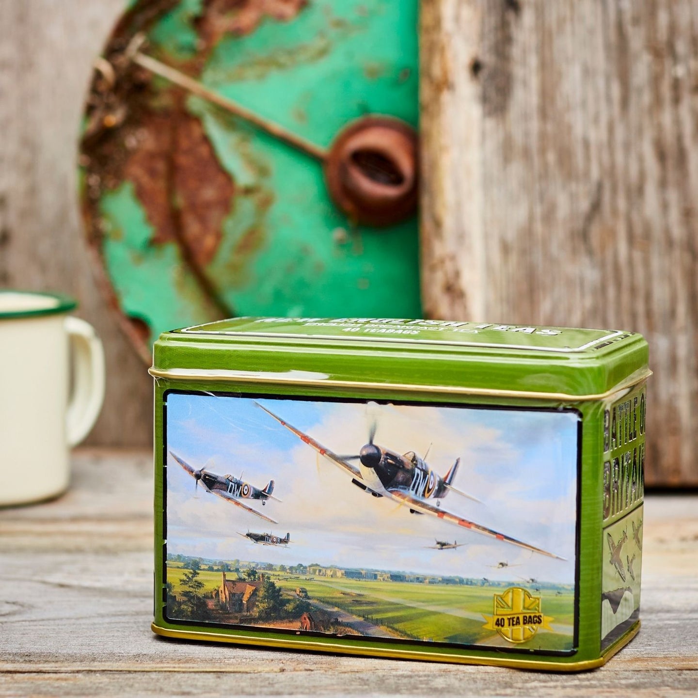 Spitfire Tea Tin with 40 English Breakfast teabags Black Tea New English Teas 