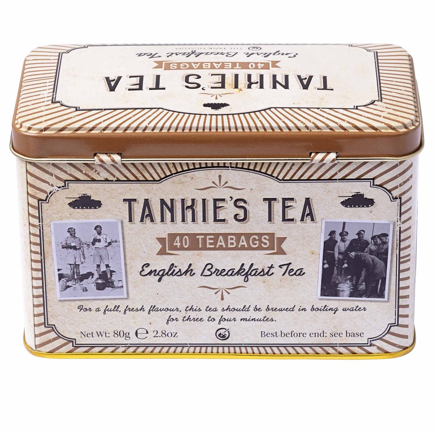 Tankies Tea Tank Museum Classic Tea Tin with 40 English Breakfast Teabags Tea Tins New English Teas 