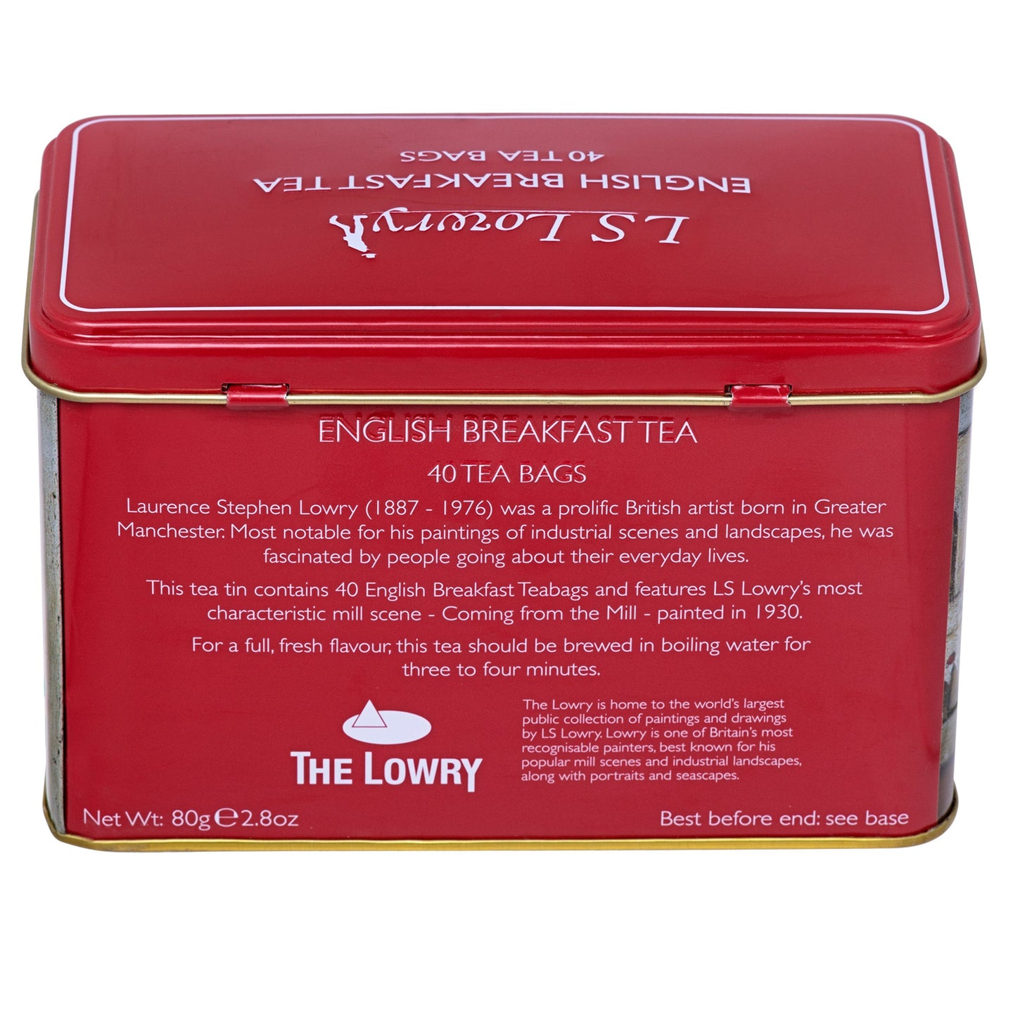 The Lowry Tea Tin with 40 English Breakfast Teabags Black Tea New English Teas 