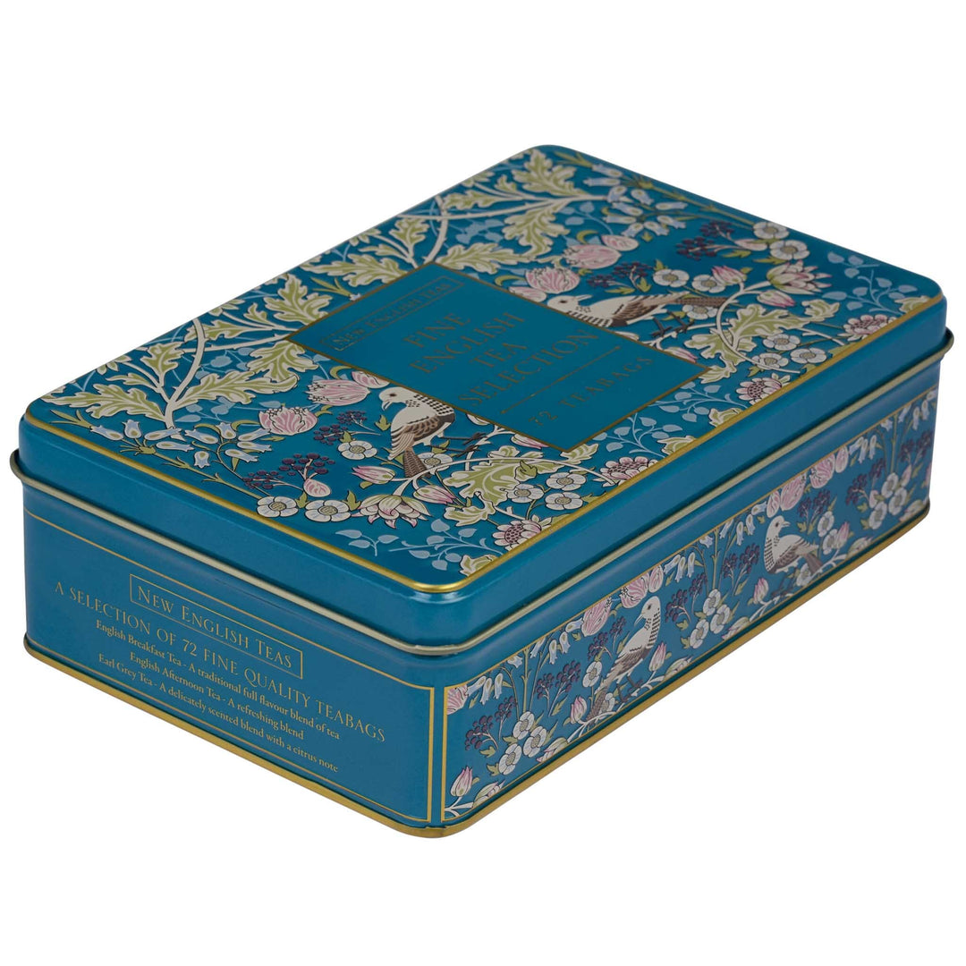 The Song Thrush Tea Selection Tin Gift - Teal - New English Teas