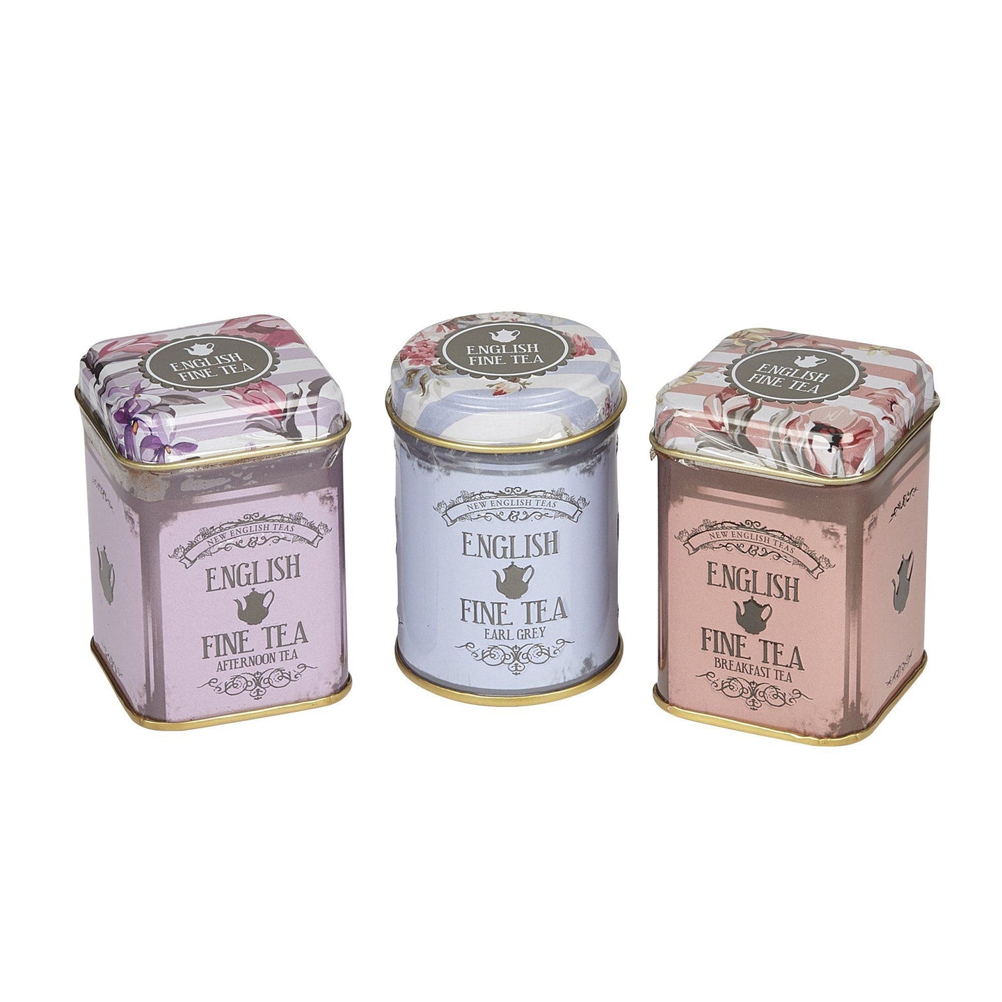 Vintage Floral Triple English Tea Selection Mini Tin Gift Pack Black Tea New English Teas 