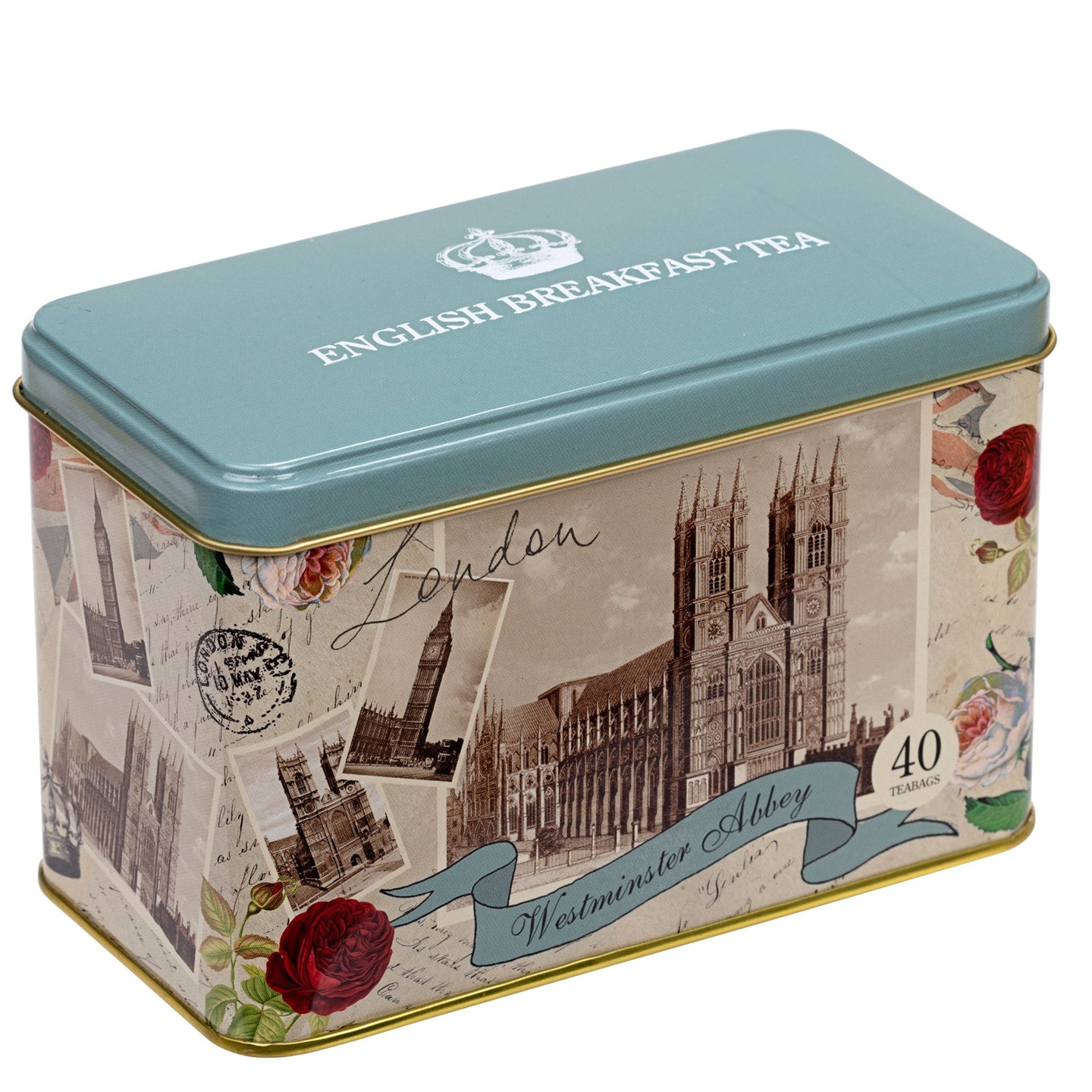 Westminster Abbey Tea Tin with English Breakfast Teabags Black Tea New English Teas 