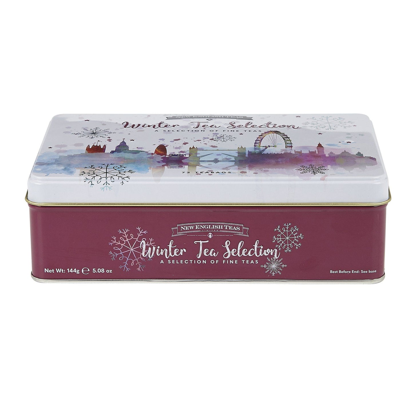 Winter Wonderland Christmas Tea Tin 72 Teabags Black Tea New English Teas 